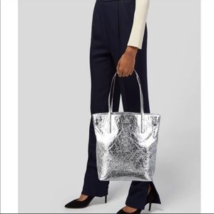 Michael Kors Silver Jet Set Metallic Glam Tote!